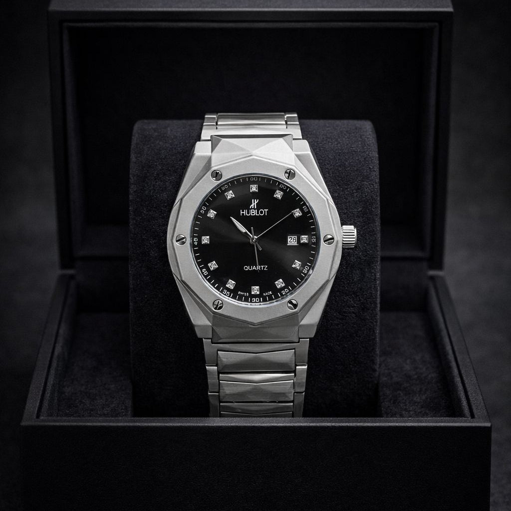 Hublot Luxury Men's Stainless Steel Watch – Quartz Movement