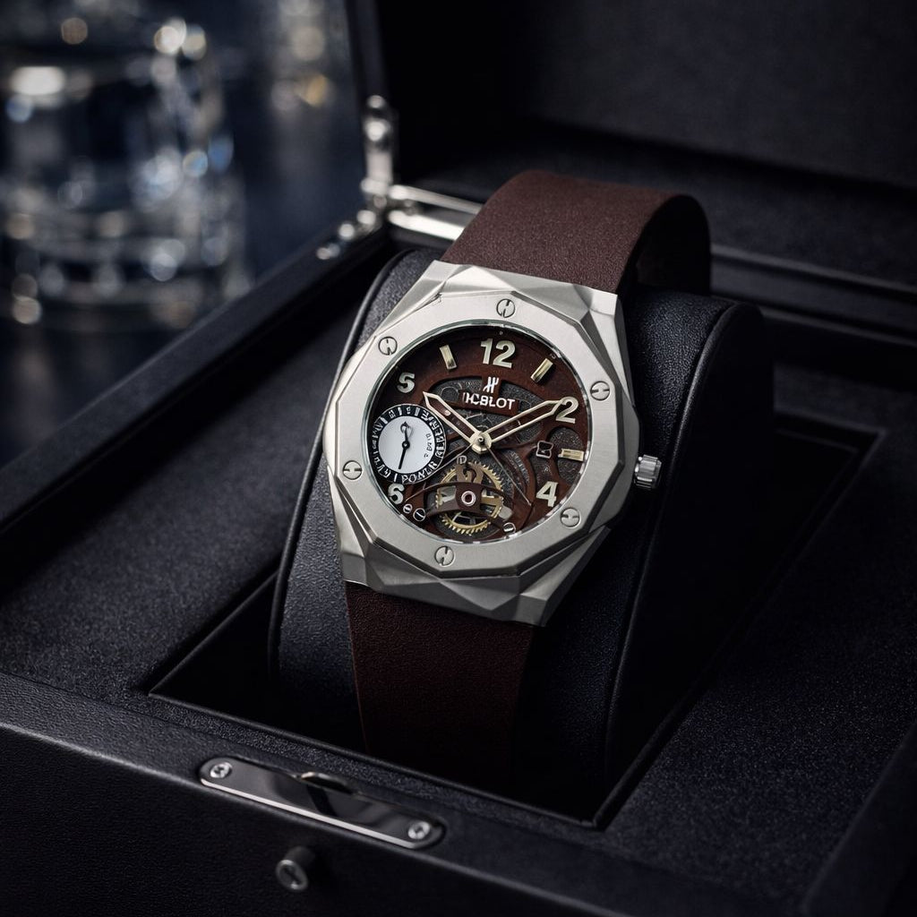 Luxury Skeleton Dial Men’s Watch – Modern Mechanical Timepiece