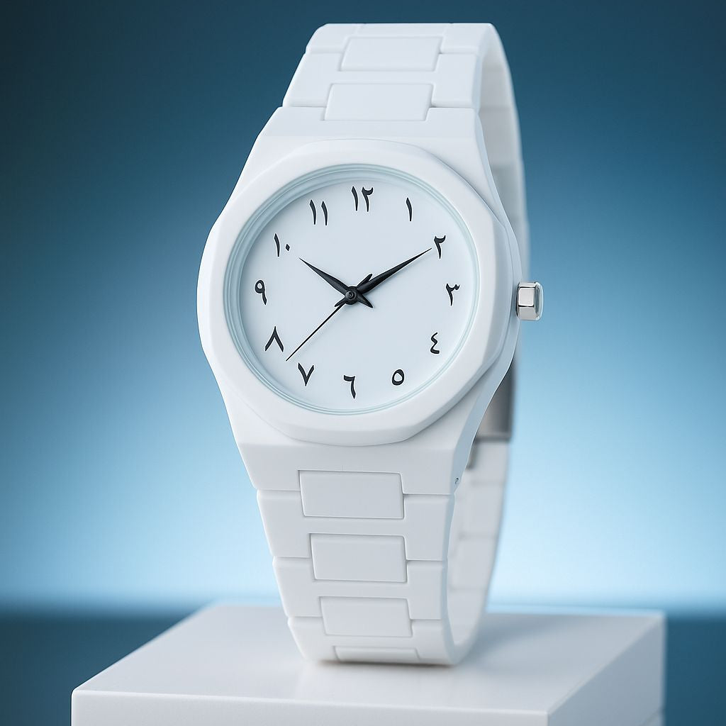 White Aura Fiber Minimalist Watch – Premium Lightweight Everyday Timepiece